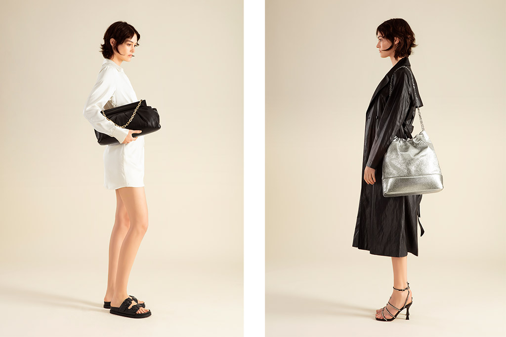 Fotografía para lookbook de bolsos con modelo