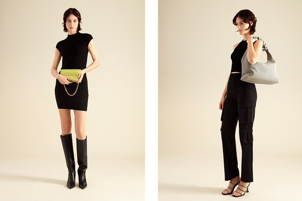 Fotografía para lookbook de bolsos con modelo