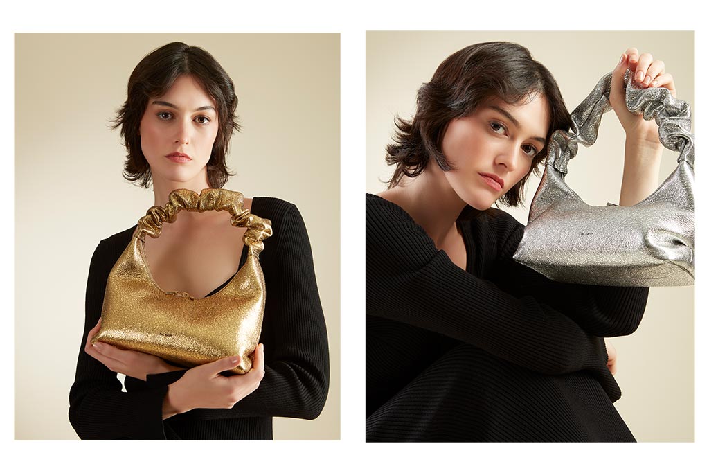Fotografía para lookbook de bolsos con modelo