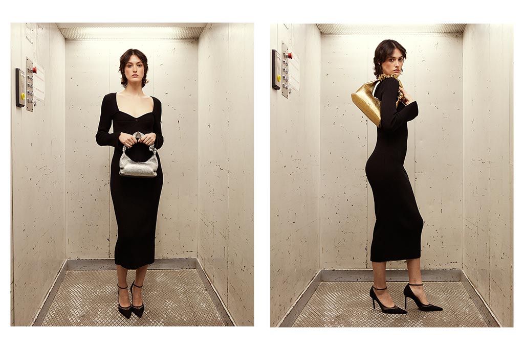 Fotografía para lookbook de bolsos con modelo