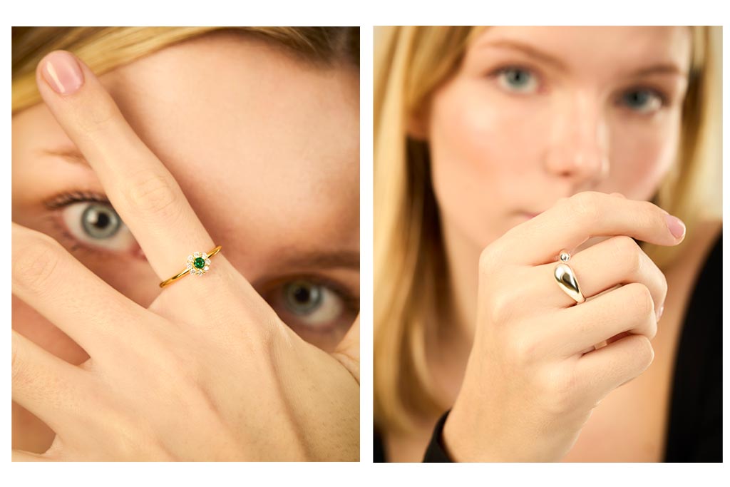Fotografía de joyas con modelo