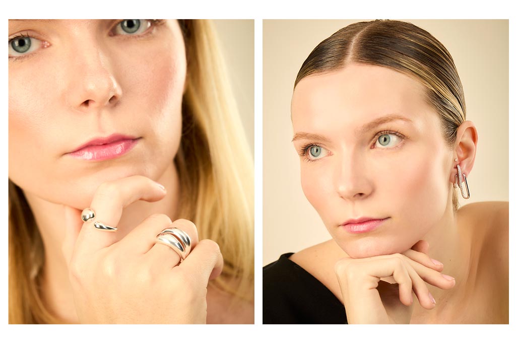 Fotografía de joyas con modelo