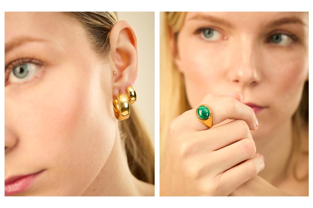 Fotografía de joyas con modelo