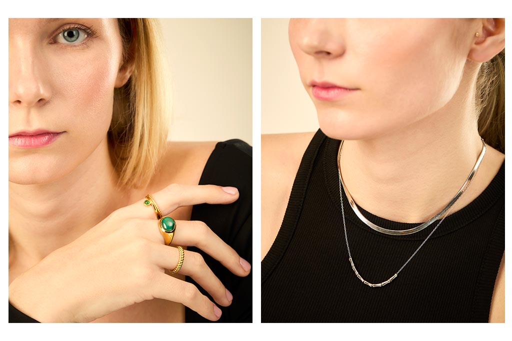 Fotografía de joyas con modelo