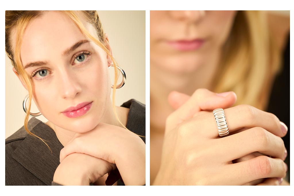 Fotografía de joyas con modelo
